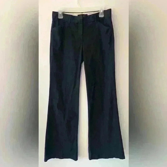 THEORY Black Cotton Wide-Leg Trouser Pants - Picture 2 of 6